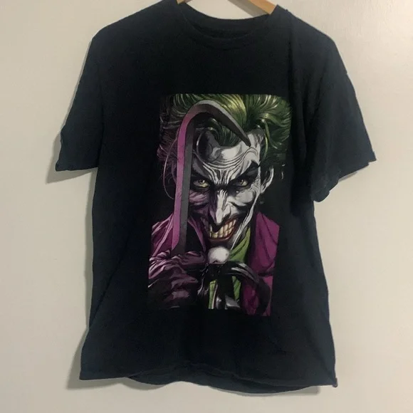 Black DC Batman The Joker Graphic Men’s T-Shirt Size L - Picture 2 of 6